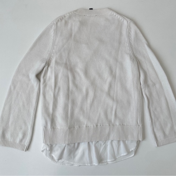 Women's Simply Vera Vera Wang Lace-Up Mock Layer Sweater, Size S Small in Cream - Picture 11 of 14